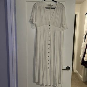 Petal and Pup White Midi Dress